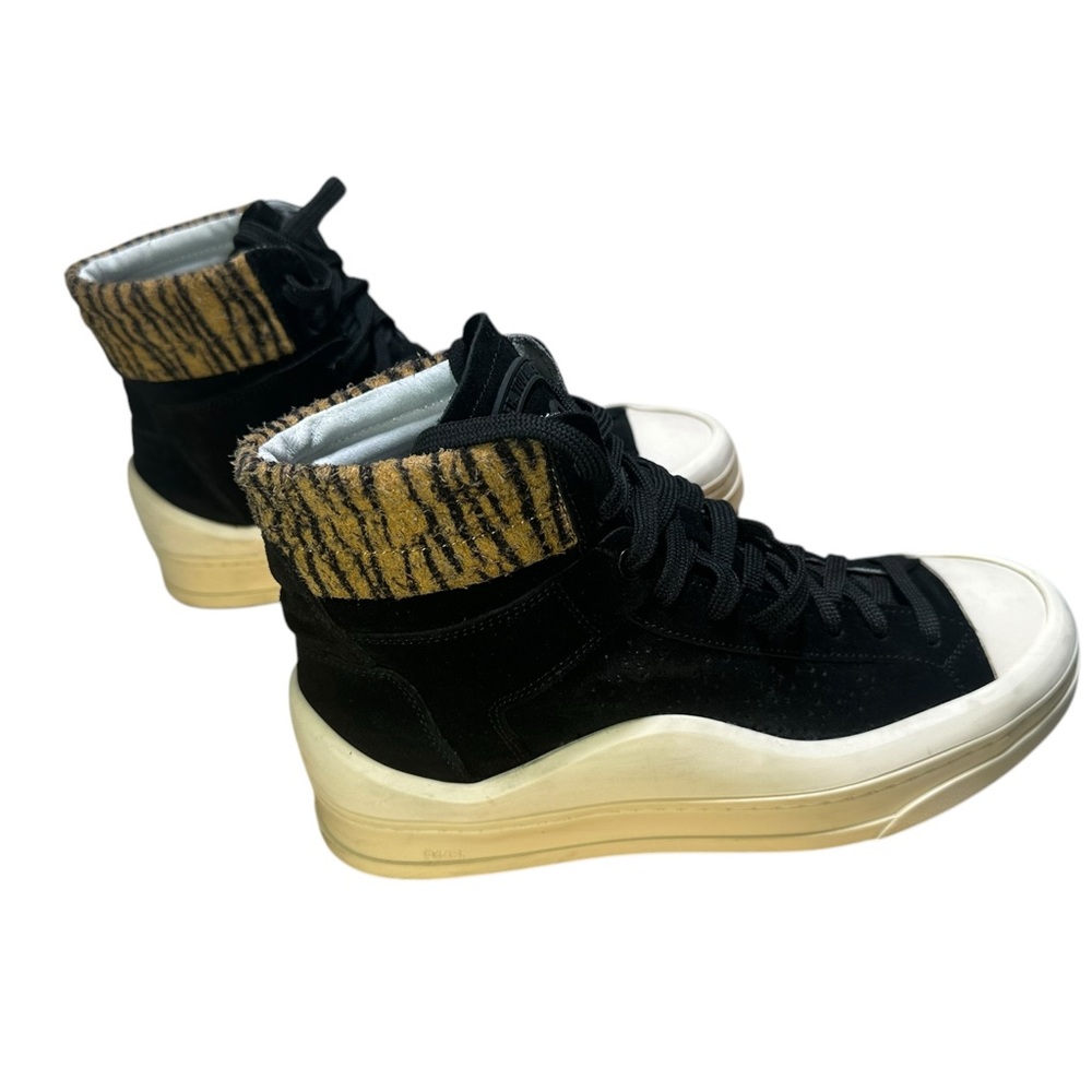 P448 Black Animal Print High Top Sneakers Size 37/ 7 - Picture 2 of 5
